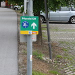 Markierung des Innradwegs in Österreich
